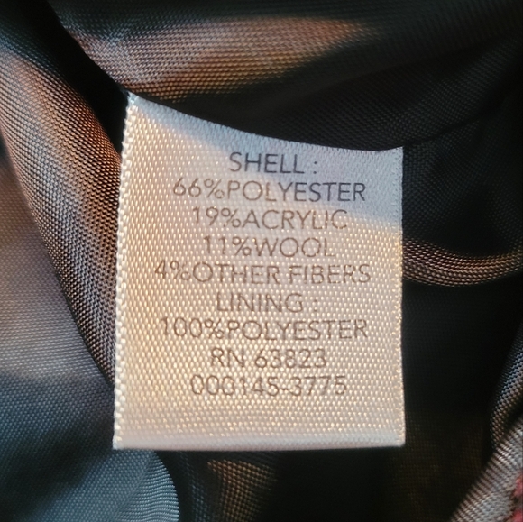 Christopher & Banks Womens Wool Blend Red & Black Plaid Lined Jacket Size XL - Picture 8 of 13